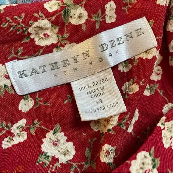 Vintage 90s Kathryn Deen New York Floral Button Down Maxi Dress Size L/XL - Picture 8 of 10